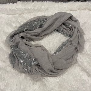 Maurice’s grey glitter embellished scarf